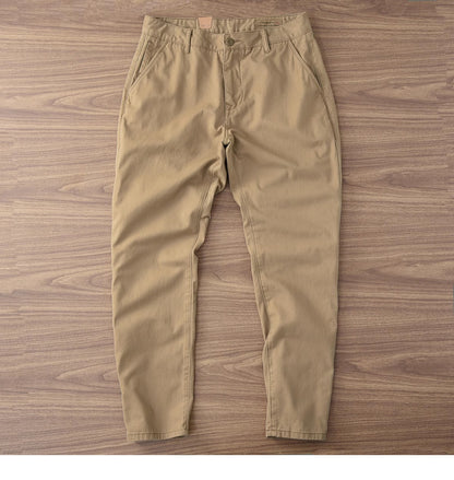 Twill Cotton Men's Casual Pants Basic Loose Straight Casual Long Pants