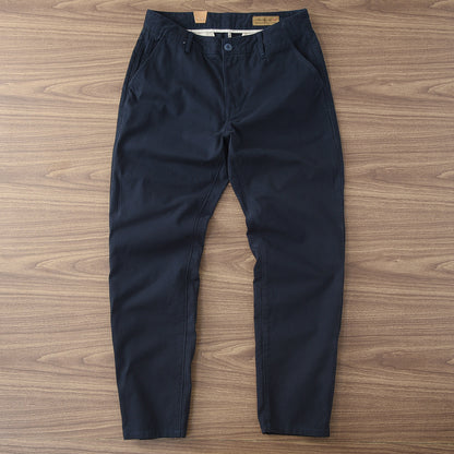 Twill Cotton Men's Casual Pants Basic Loose Straight Casual Long Pants