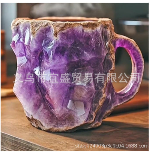 Mineral Crystal Coffee Mugs Resin Crafts Imitation Mineral Crystal Coffee Cup