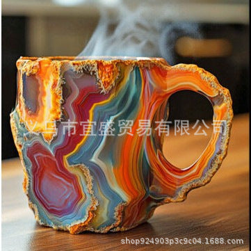 Mineral Crystal Coffee Mugs Resin Crafts Imitation Mineral Crystal Coffee Cup