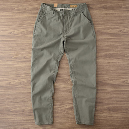 Twill Cotton Men's Casual Pants Basic Loose Straight Casual Long Pants